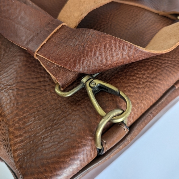 Anonimo Fiorentino Pebbled Leather Drawstring Closure Backpack Bookbag Brown - Picture 9 of 16